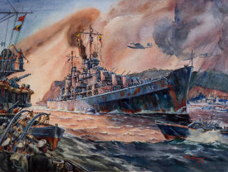 War Weary USS San Diego Returns to Home Port