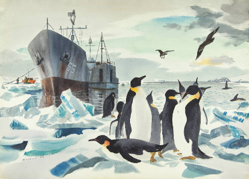 Emperor Penguins and Gulls