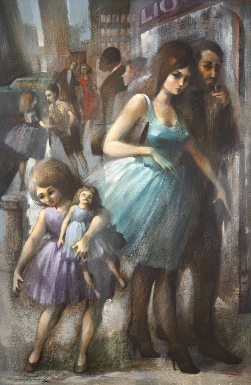 Street Scene with Family