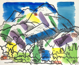 Untitled - Mountains with Buildings