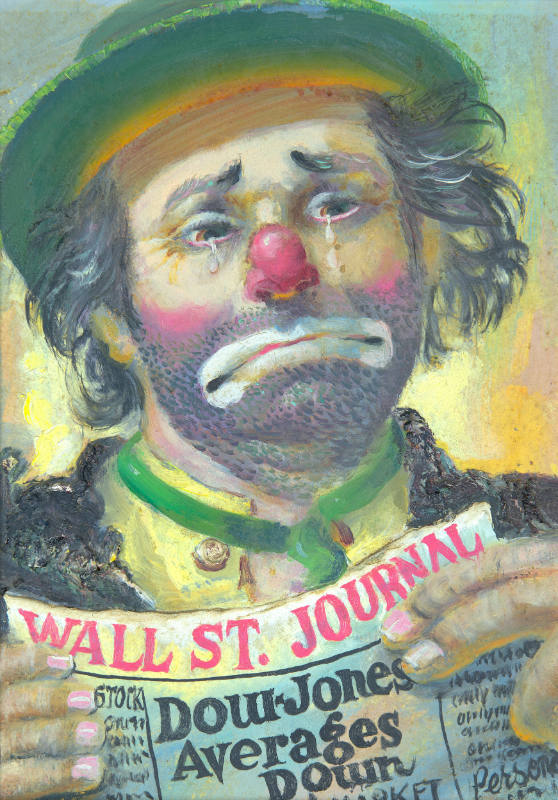 Clown with Wall Street Journal