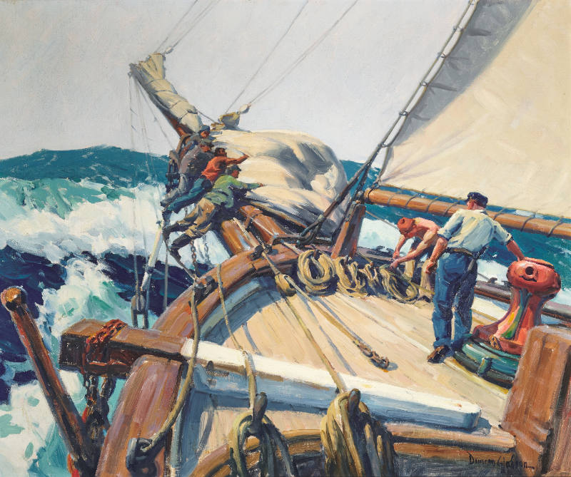 Muzzling the Jib (Schooner "Lottie Carson")